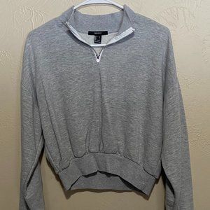 Grey Forever 21 crop sweatshirt